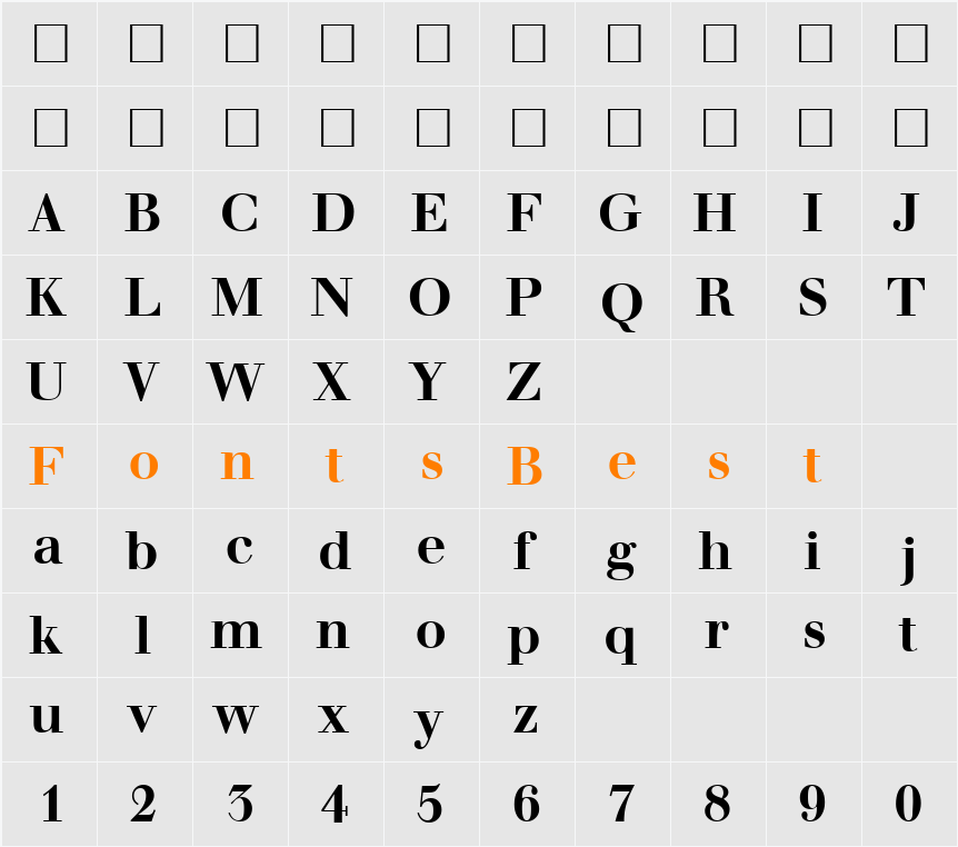 WalbaumDisplay Character Map