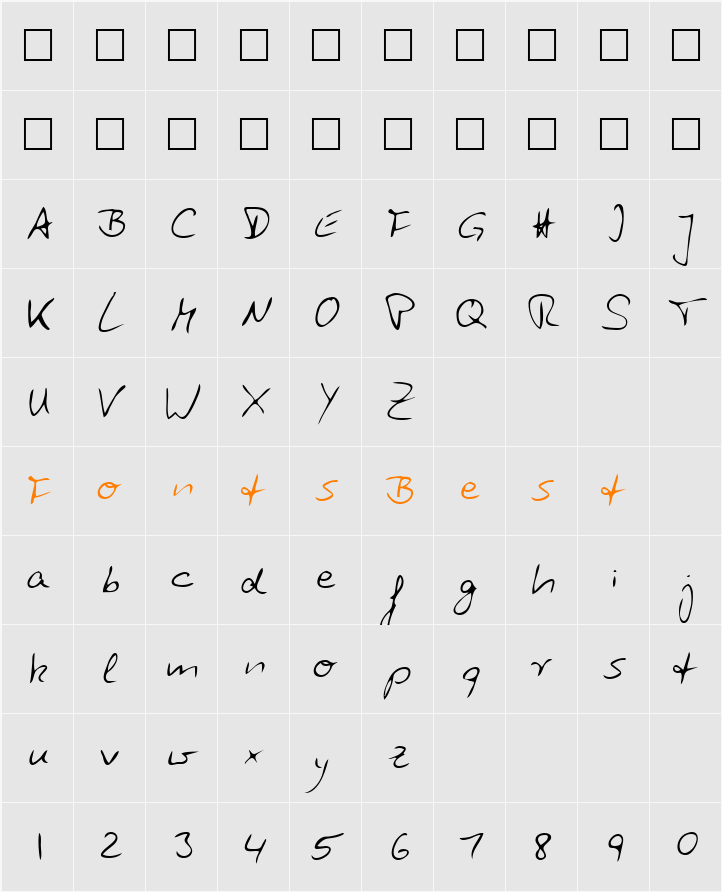 Zuerbig Character Map
