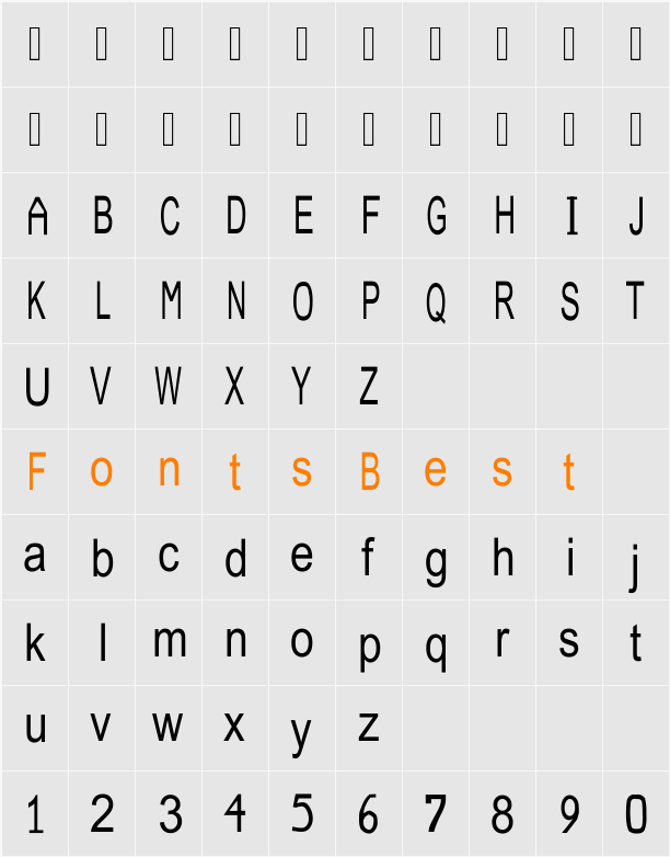 JuliaSoft Special Font N3 Character Map