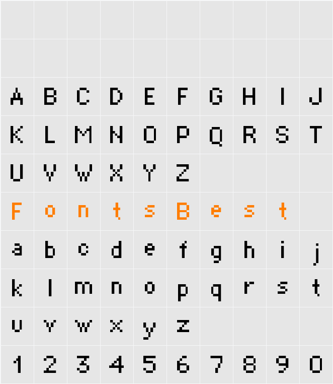 Supertext 01 Character Map
