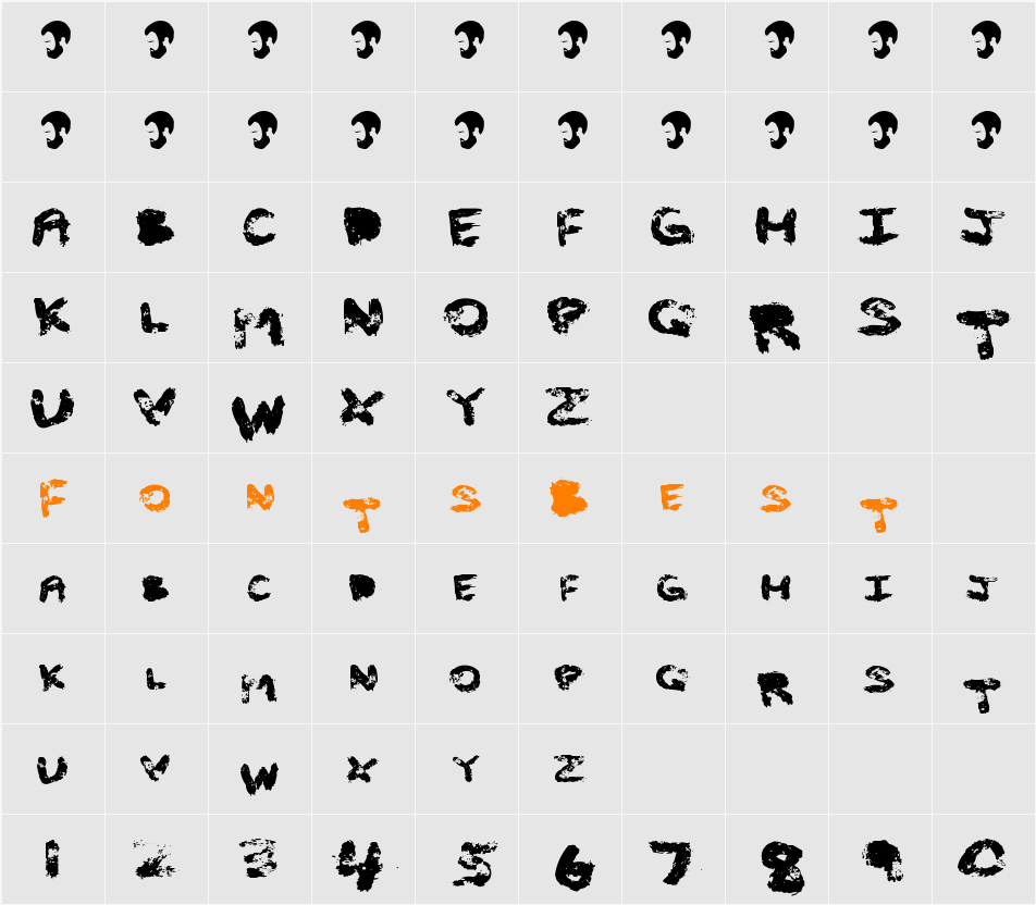 OPN Cleagh E Character Map