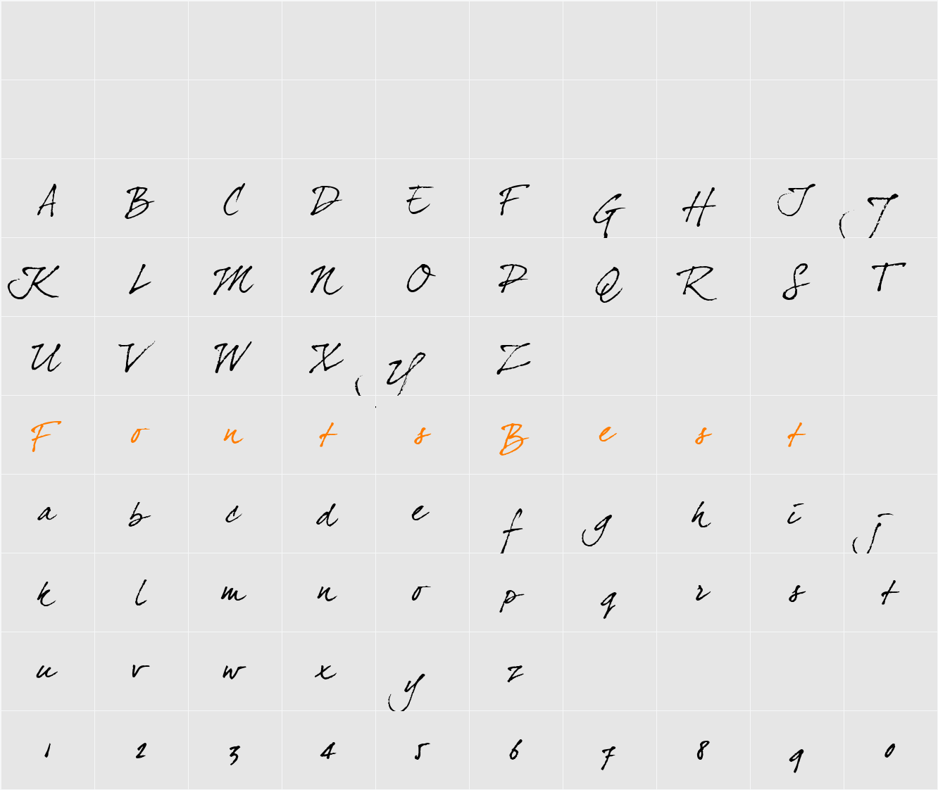 dearJoe4 Character Map