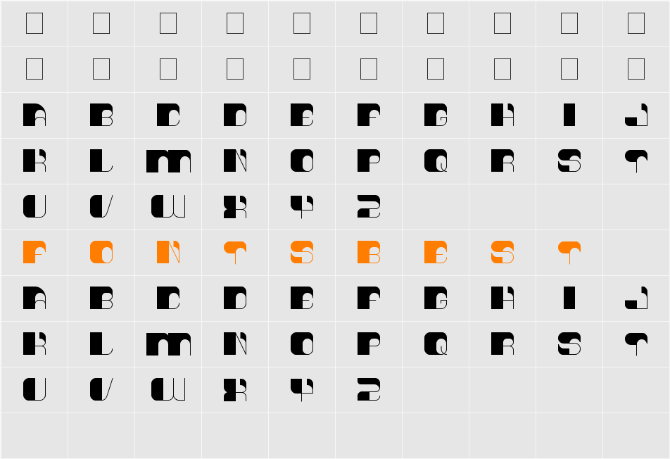 think techno Character Map
