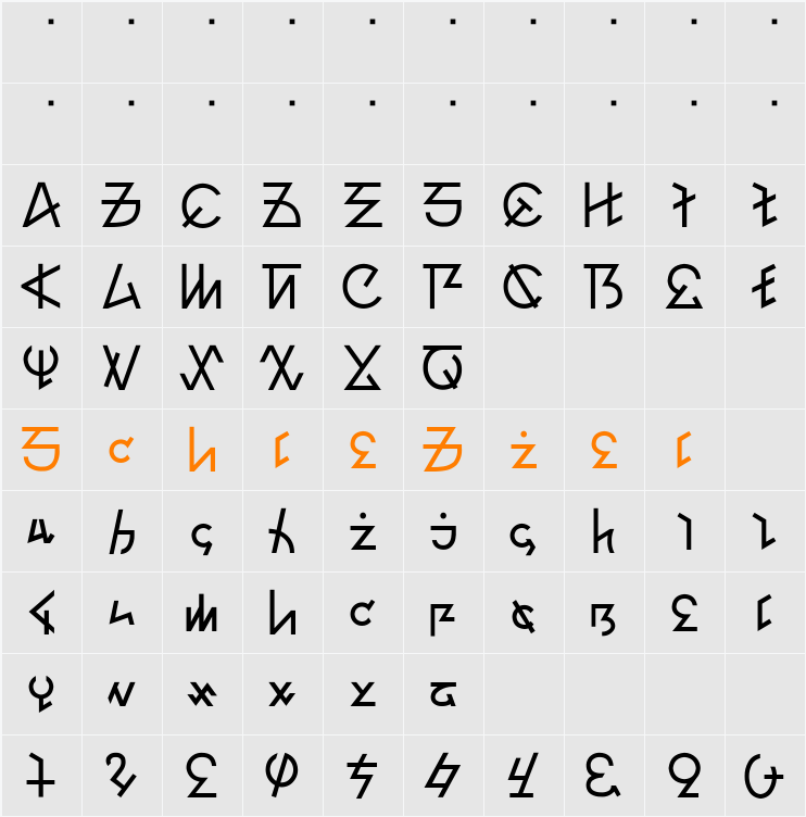pso2_font Character Map