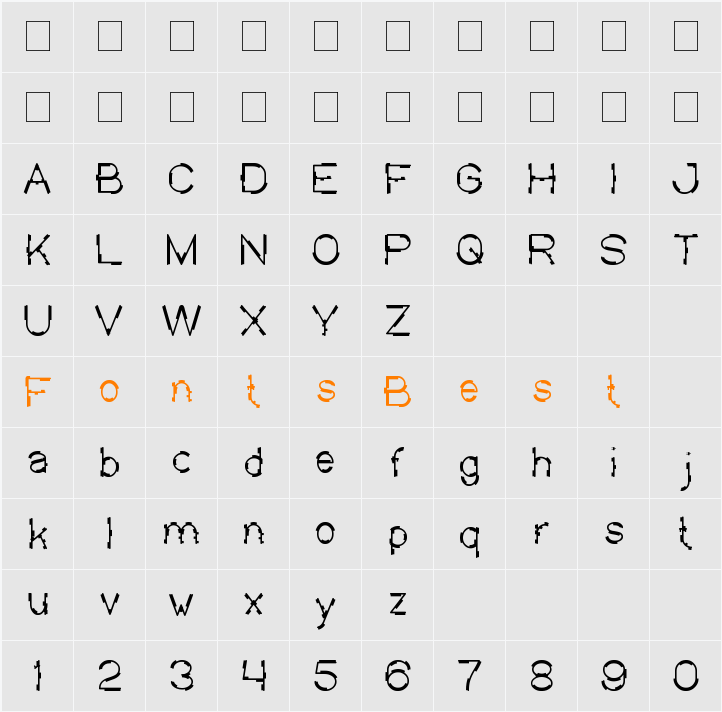 MICK JAGGED Character Map