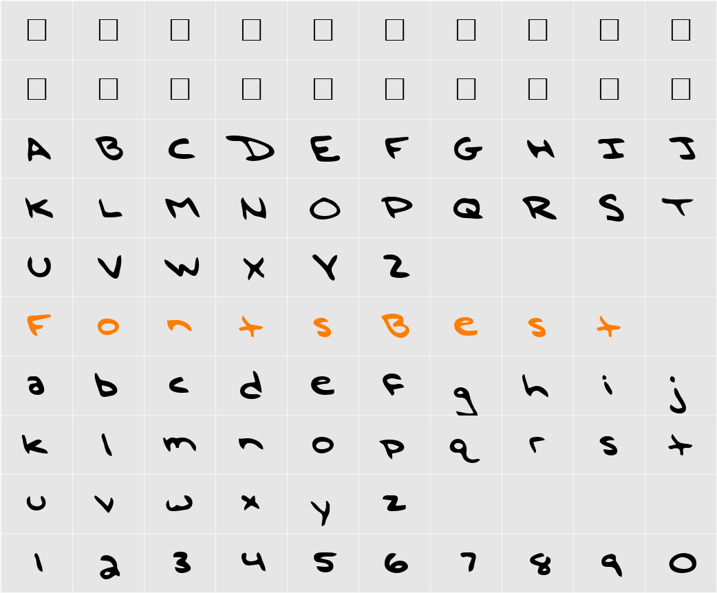 Douglas Character Map