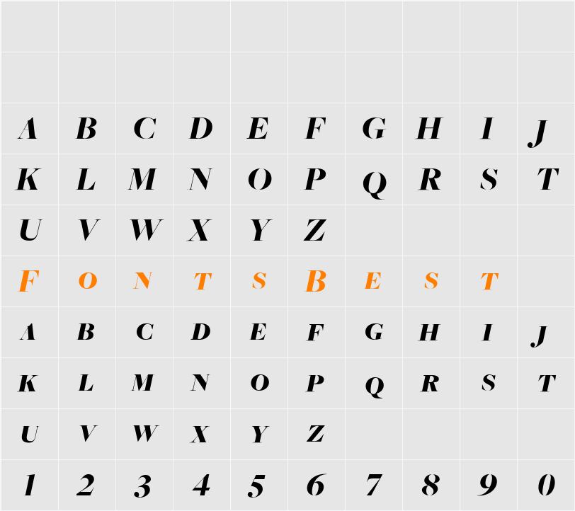 FreightBigBlackItalicSC Character Map