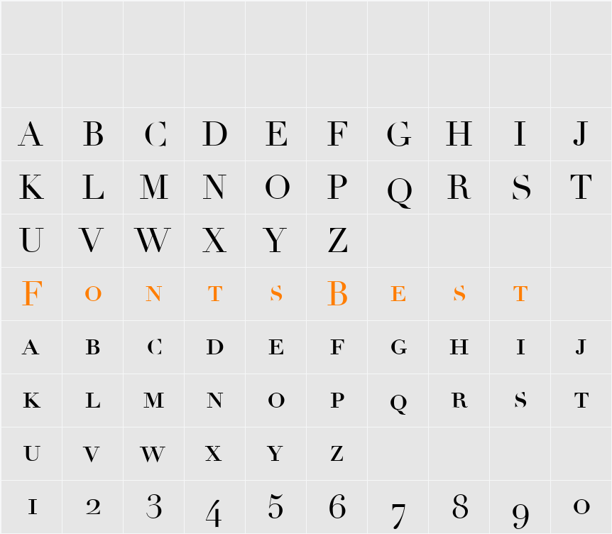 Linotype Didot Character Map