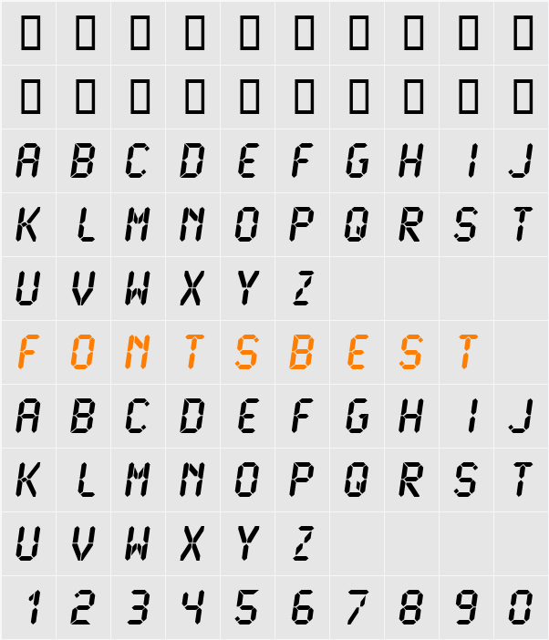 LCDMono2 Character Map
