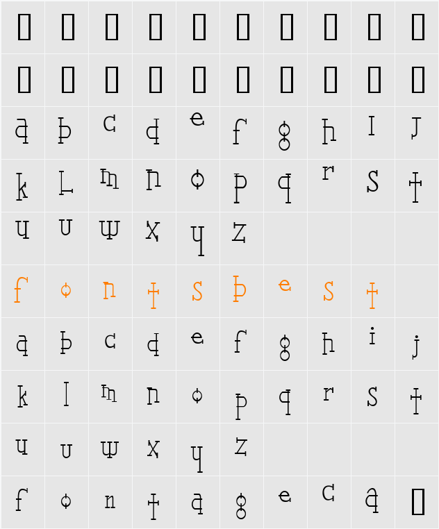 Leger Character Map