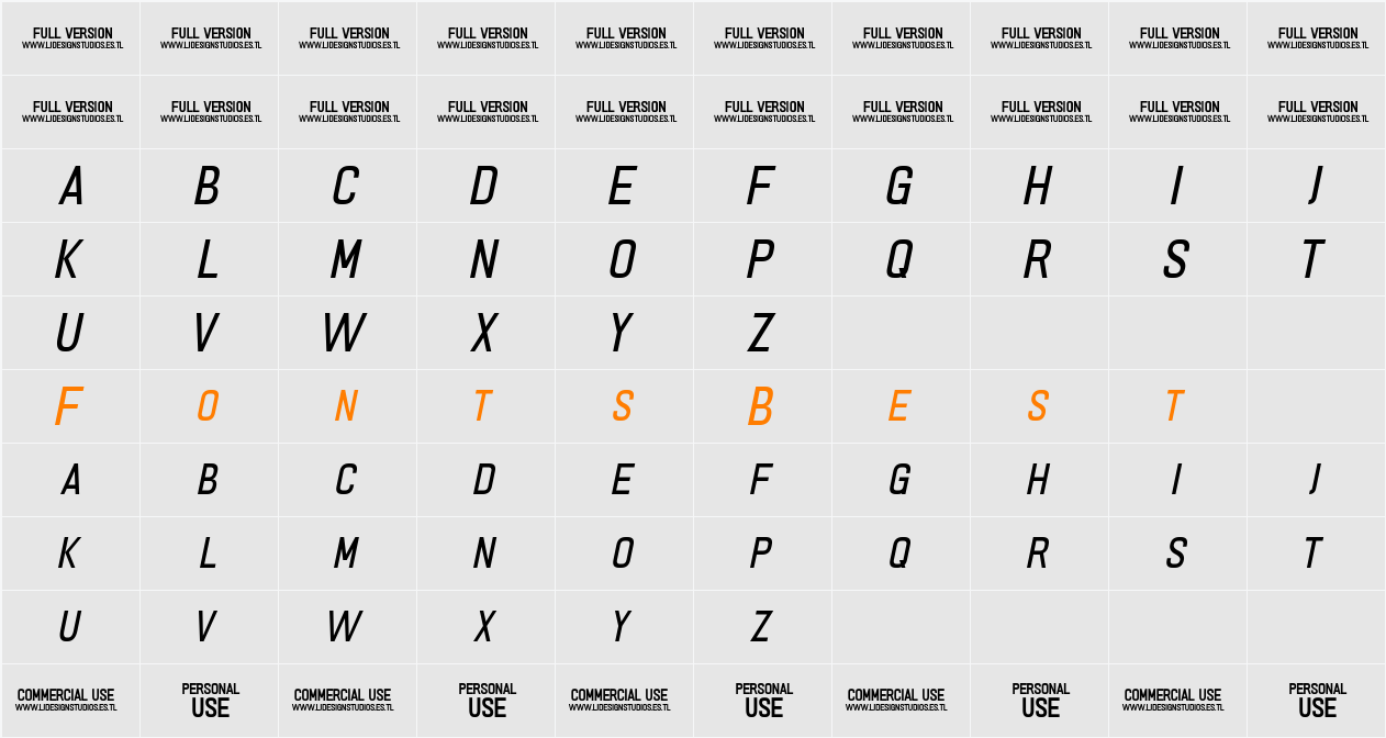 PRIMERA Character Map