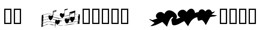 KR Hearts Along Font Image