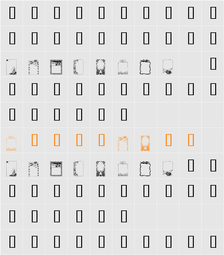 KR Holiday Frames 1 Character Map