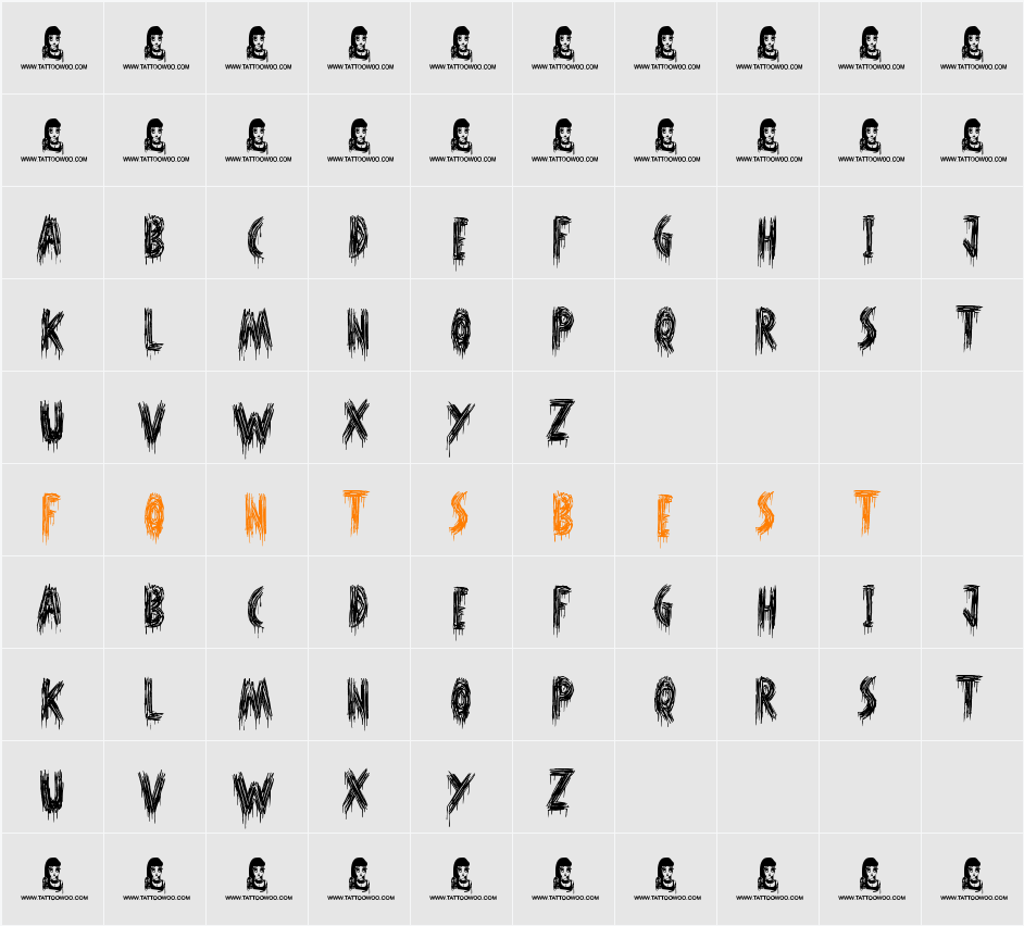 Oh Shit Character Map