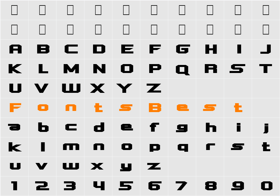 Quadrangle Character Map