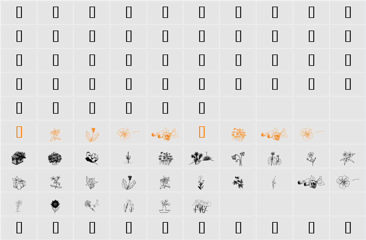 wmflowers2 Character Map