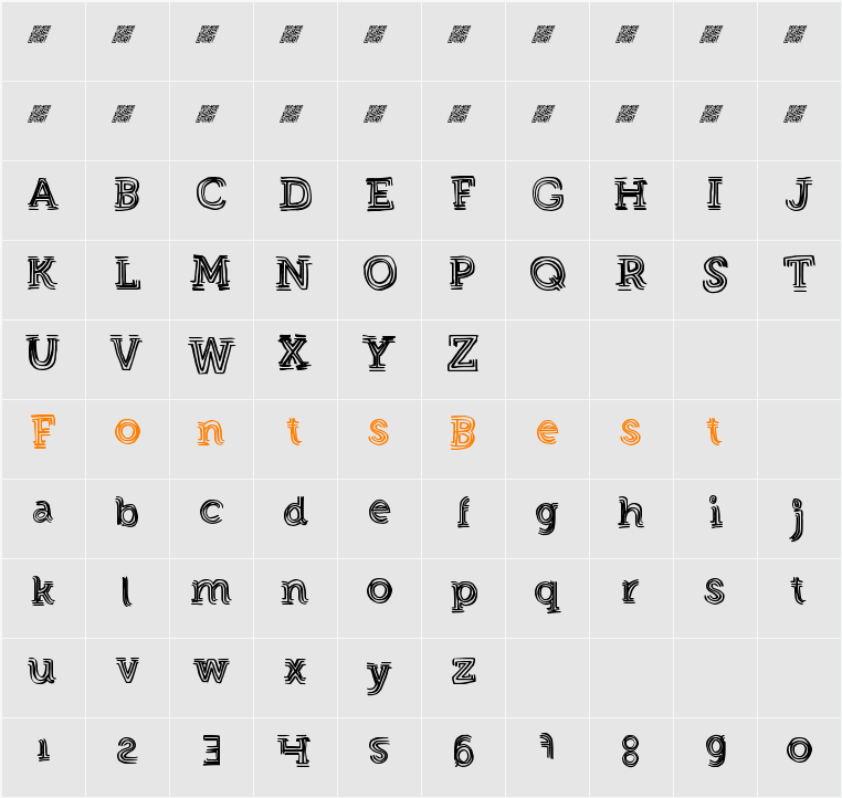 StrongEventDT Character Map