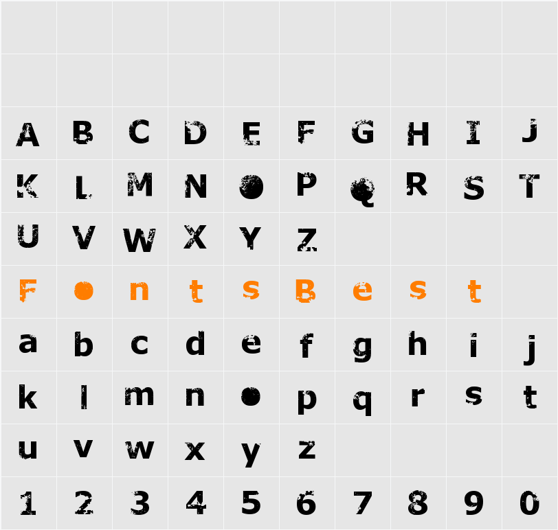 RUSTO Character Map