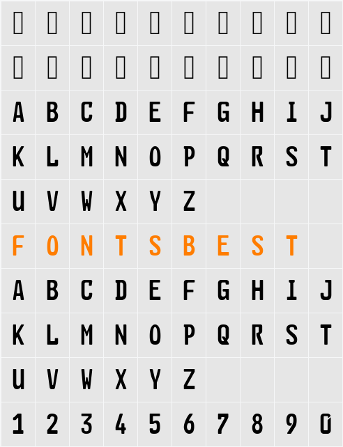 GL-Nummernschild-Eng Character Map