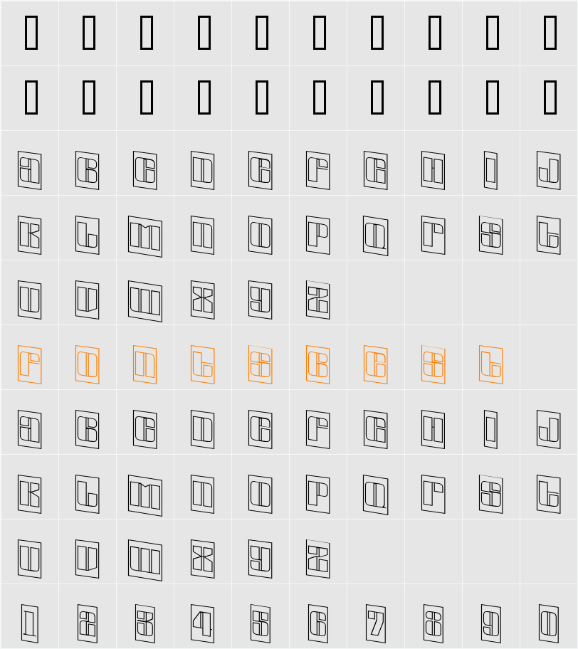 a_GlobusCmOtlSpDn Character Map