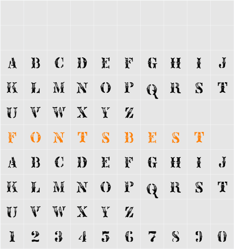Fusty Saddle Character Map