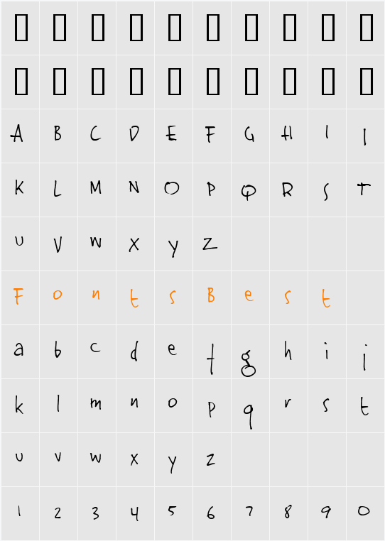 Jinky Character Map