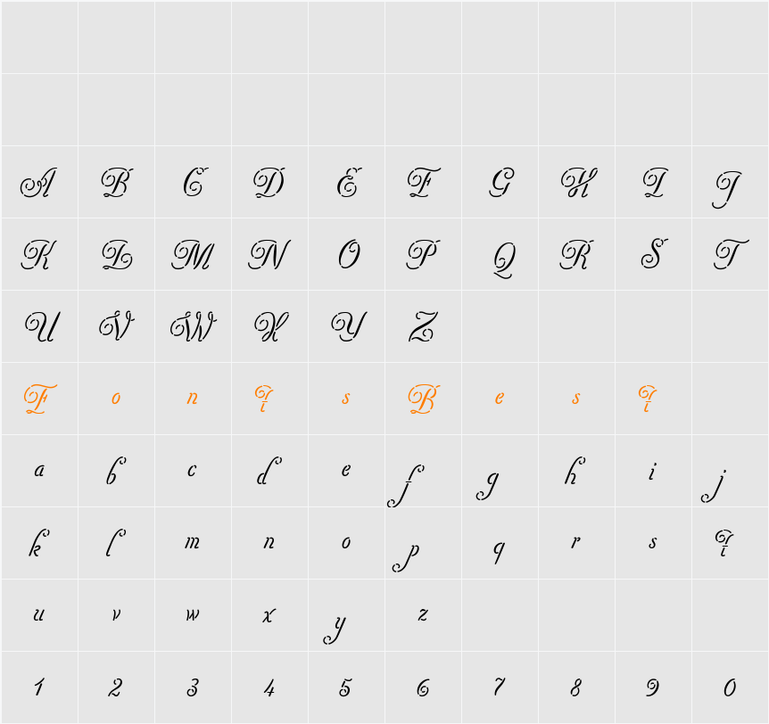 Pezzo-Alt Character Map