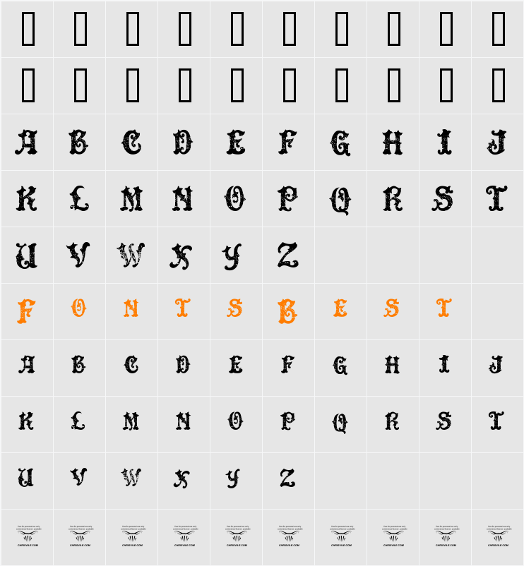 DinglE HuckleberrY Character Map