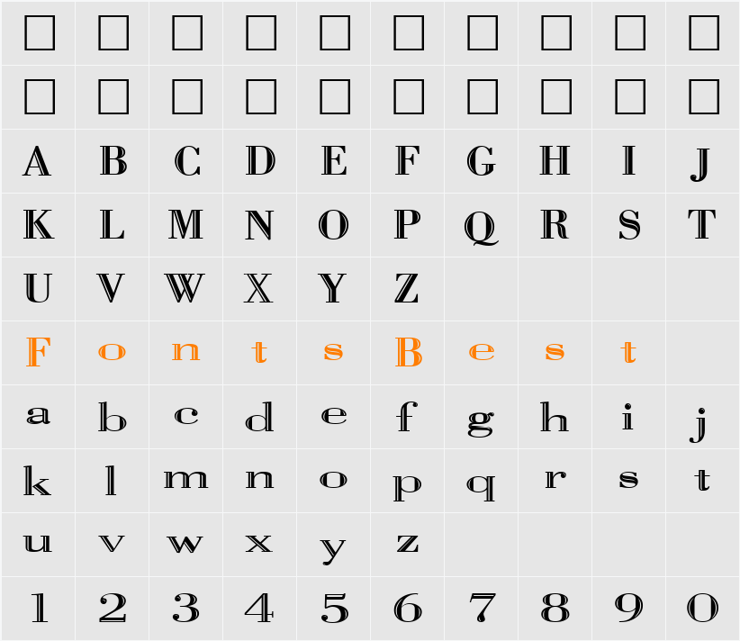 Vangard Character Map