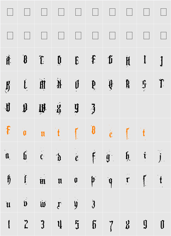 Pillbox Opaque Character Map