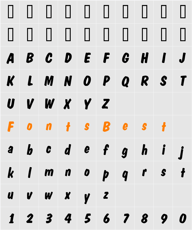 a_DomIno Character Map