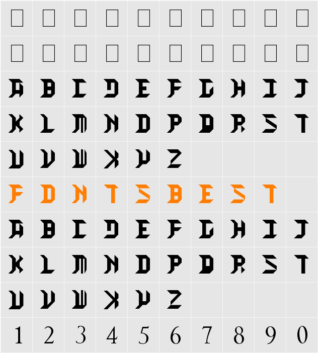 HIGH ORBIT Character Map