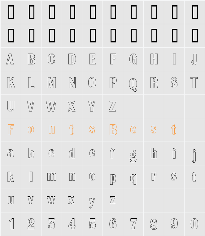 a_AlbionicNrOtl Character Map