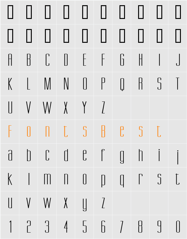 Gorgio Extended Character Map