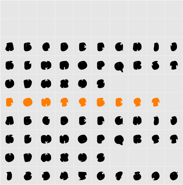 ElefontitisXtreme Character Map