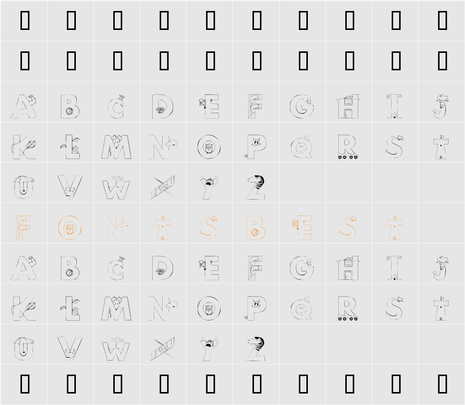 101 Anuther PictoBet Character Map