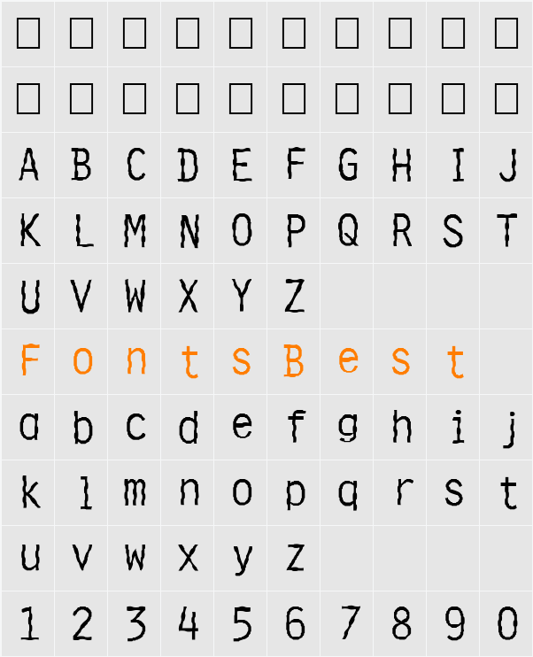 FZ DIGITAL 4 WAVEY Character Map