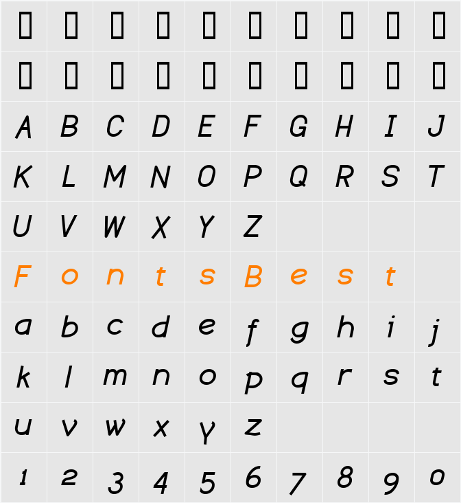 Dustismo Character Map