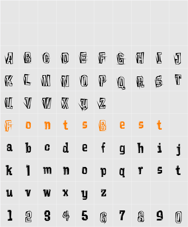JN Glassy Character Map