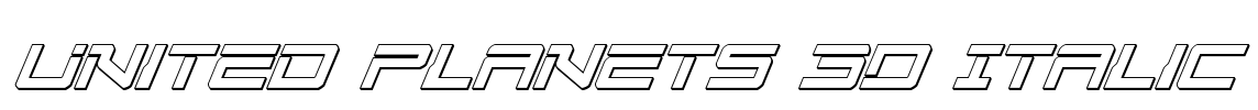 United Planets 3D Italic Font Image