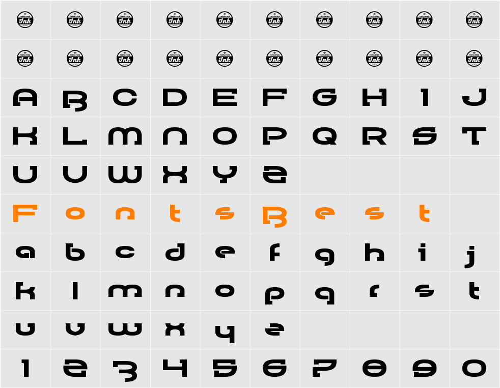 Rally Blade Character Map