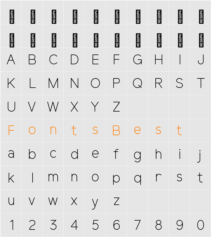 Elliot Sans Light Character Map