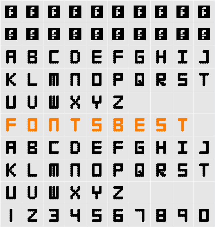 WAFFLEBOY Character Map