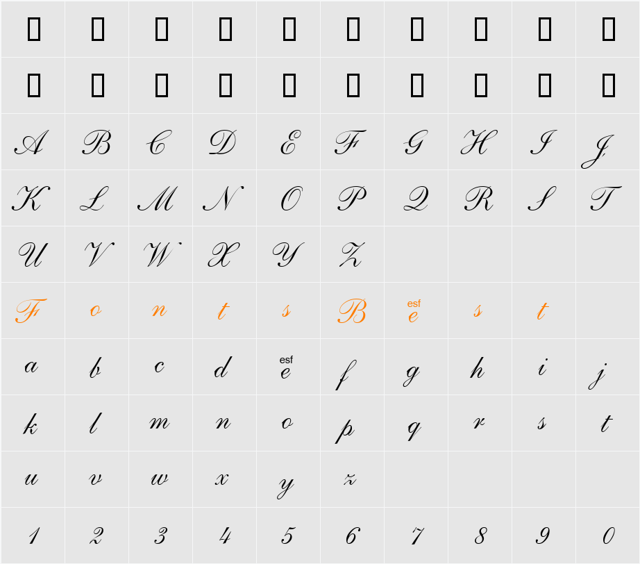 Saffron Character Map