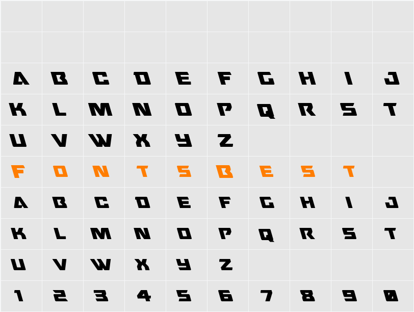 Oceanic Drift Leftalic Character Map