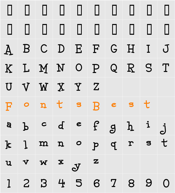 Malihini Tahitian BTN Character Map