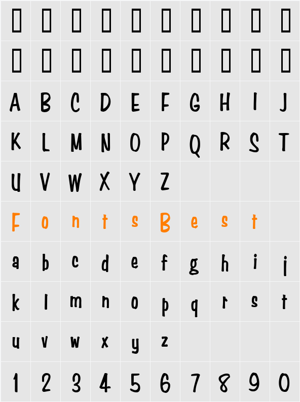 Simpson Condensed Heavy Character Map
