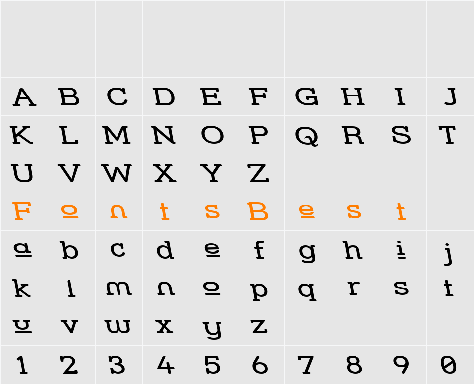 Street Slab Upper - Wide Rev Character Map