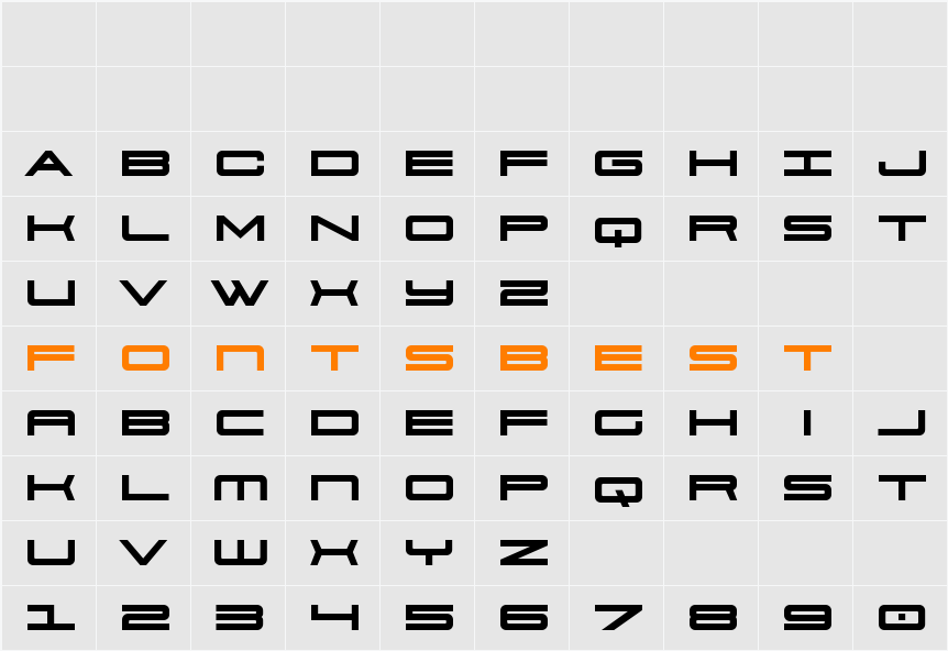 911 Porscha Bold Character Map
