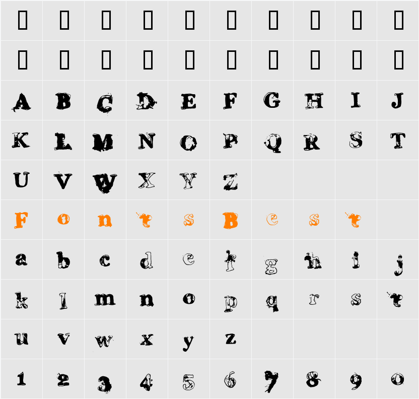 Grease Monkey Character Map